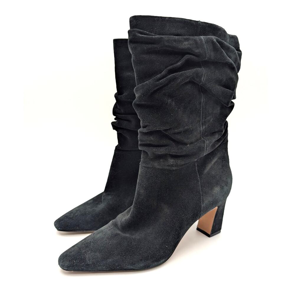 Vince Camuto Skylar Slouch Boots Pointed Toe Womens Black Size US9M EU40